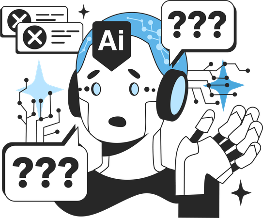 Confused ai robot  일러스트레이션