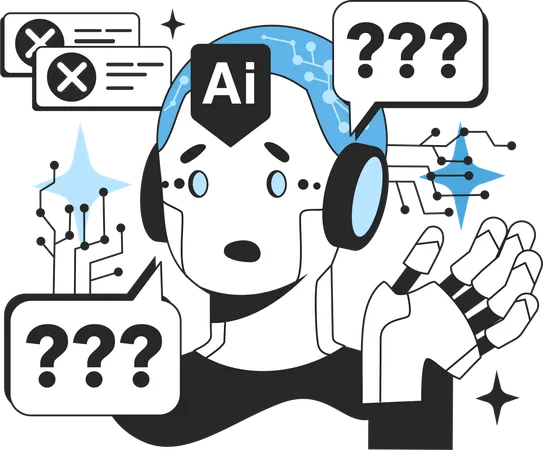 Confused ai robot  일러스트레이션