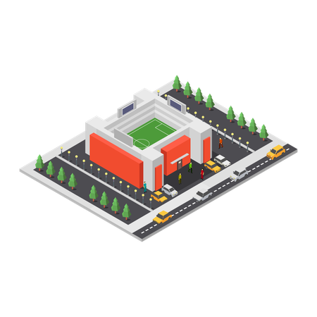 Construção do estádio  Ilustração