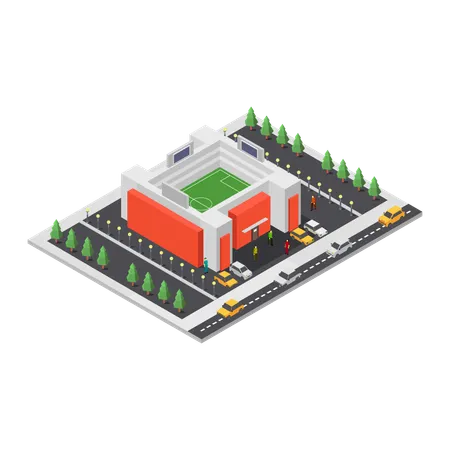 Construção do estádio  Ilustração