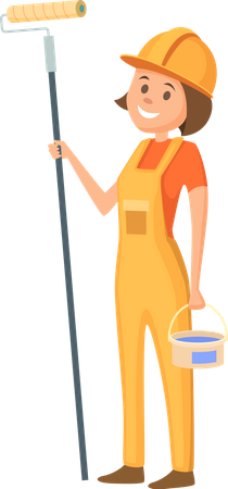 Construction female painter  Illustration