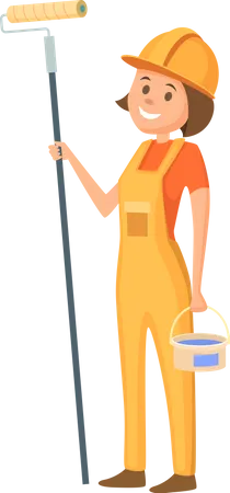 Construction female painter  Illustration