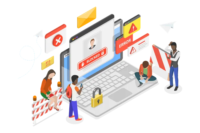 Conta de usuário bloqueada  Ilustração