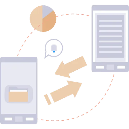 Converting folder data to a document file  Illustration