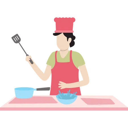 Cooking food by chef  Illustration