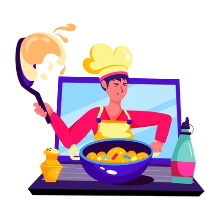 Cooking video tutorial  Illustration