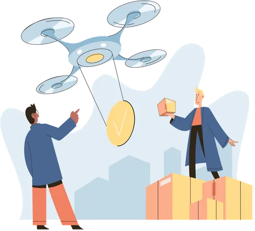 Copter delivery service  Illustration