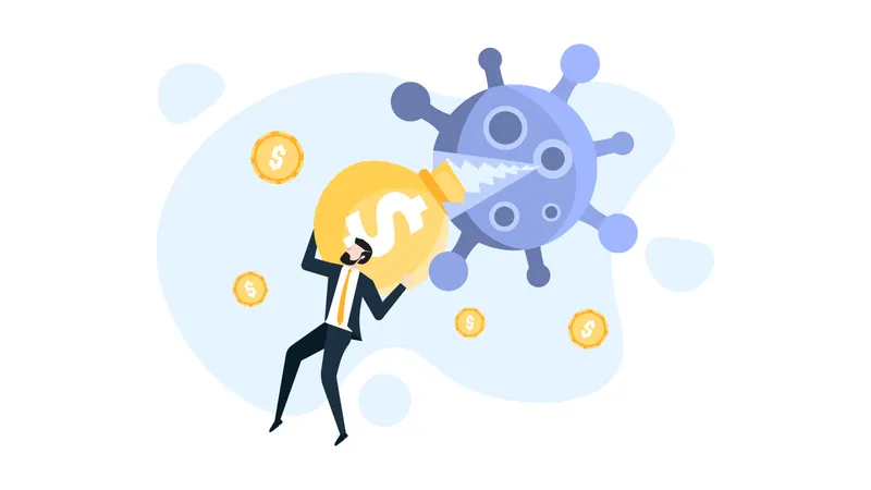 Coronavirus and Financial Impact on business  Illustration