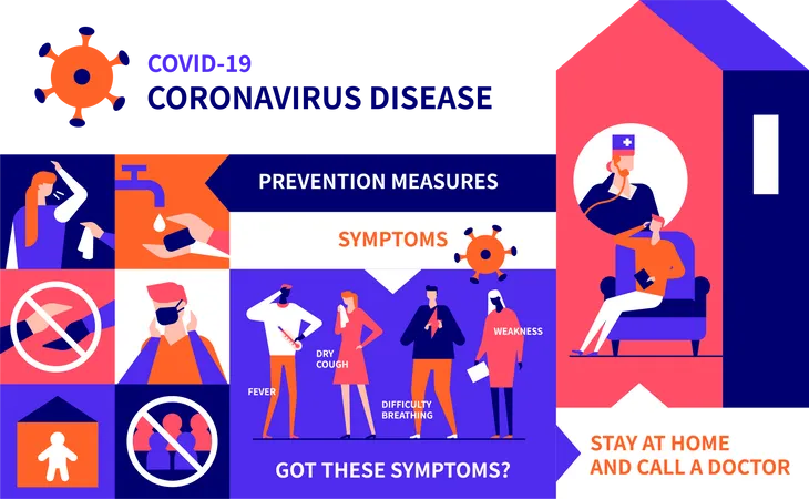 Coronavirus prevention  イラスト