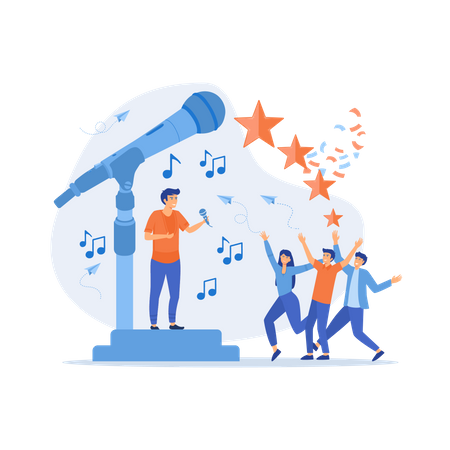 Corporate karaoke party  Illustration