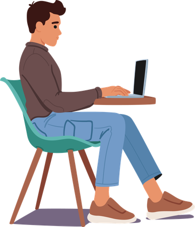 Correct posture while working on desk  Illustration