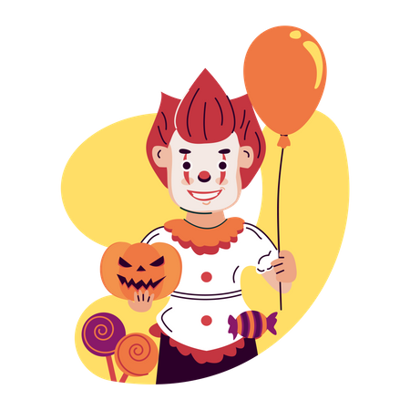 Déguisement de clown pour fête d'Halloween  Illustration