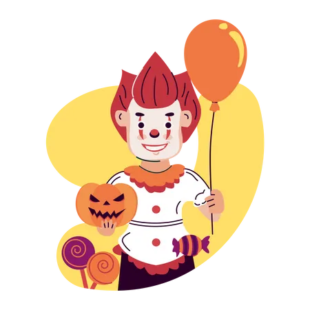 Déguisement de clown pour fête d'Halloween  Illustration