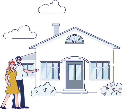 Couple buy house  Illustration