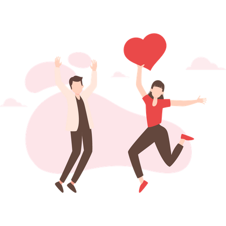 Couple dancing on valentine  Illustration