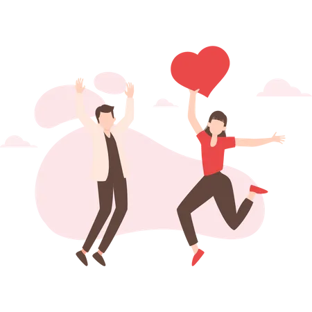 Couple dancing on valentine  Illustration