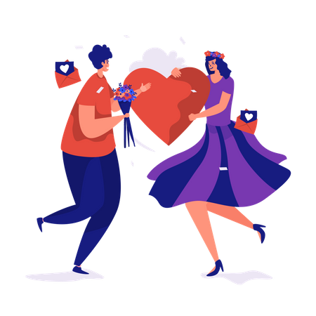 Couple amoureux  Illustration