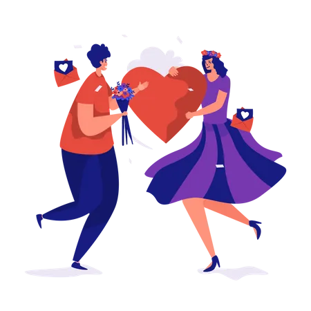 Couple amoureux  Illustration