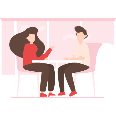 Couple doing romantic dinner  Illustration