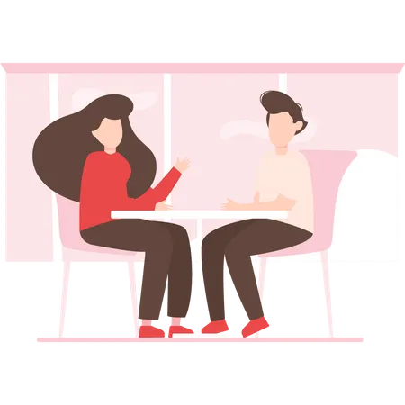 Couple doing romantic dinner  Illustration