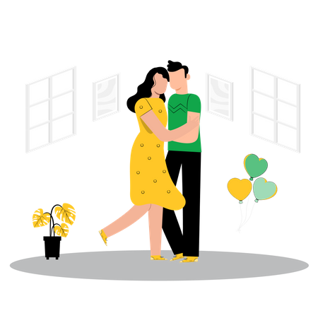 Couple hugging  Illustration