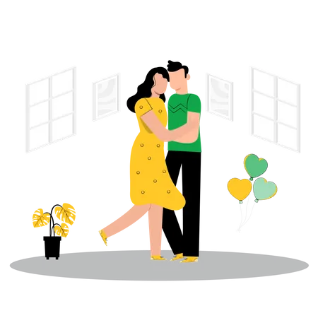 Couple hugging  Illustration