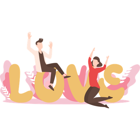 Couple in love  Illustration