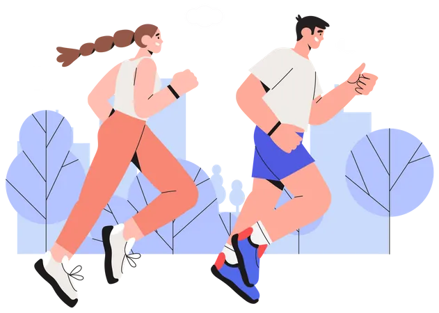 Couple jogging  Illustration