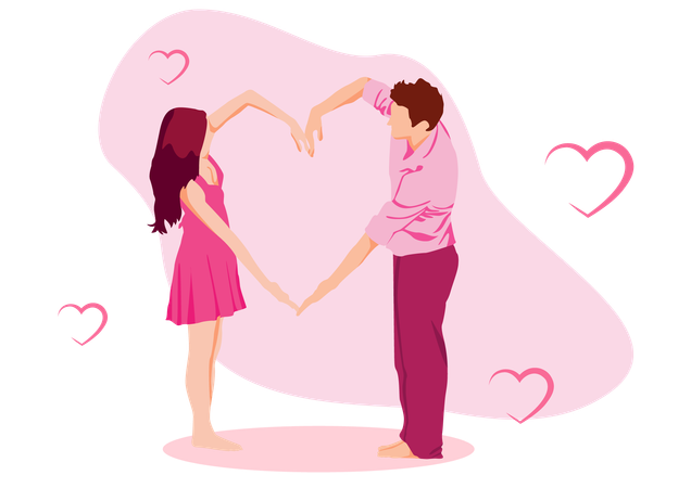 Couple Make Love Sign  Illustration