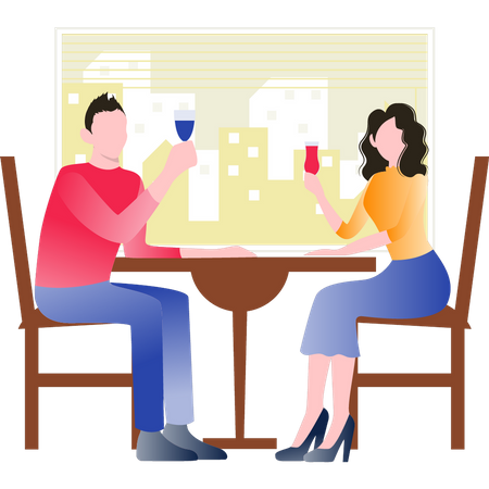 Couple on date  Illustration