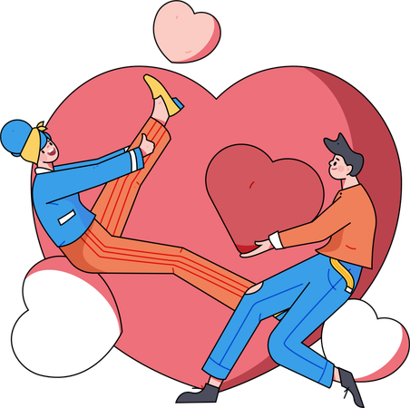 Couple on valentine day  Illustration