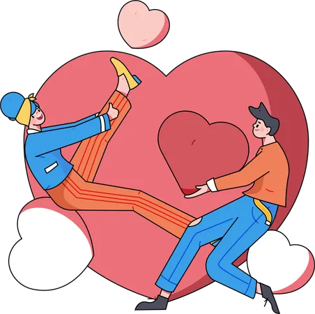 Couple on valentine day  Illustration