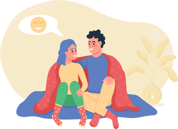 Couple talking about positive things  Illustration