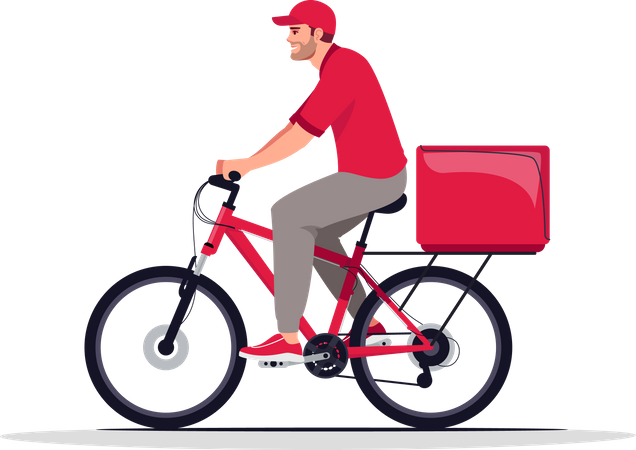 Courier delivery on bike  Illustration