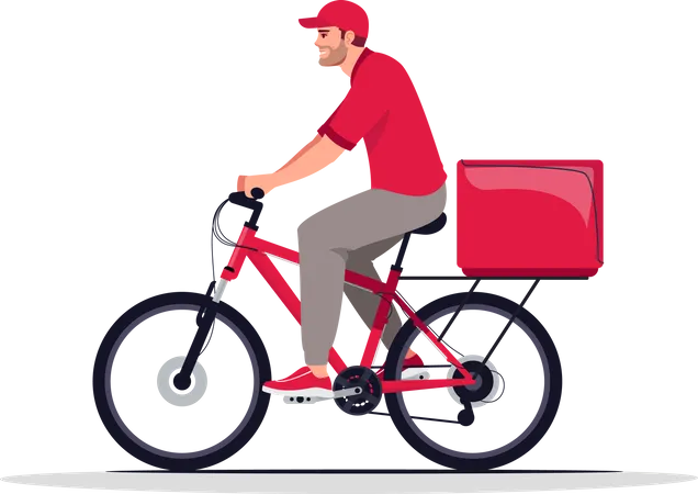 Courier delivery on bike  Illustration