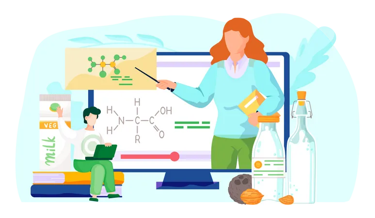 Leçon en ligne sur les formules de produits végétaliens  Illustration