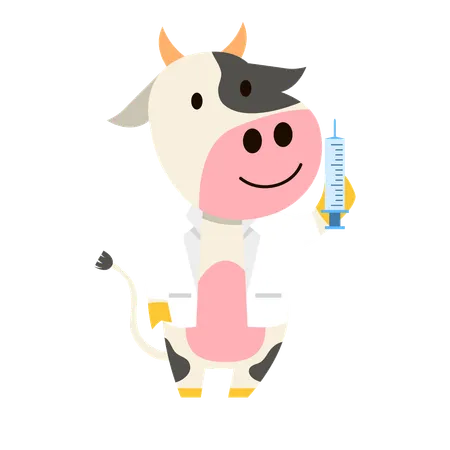 Cow As Farm Doctor  Illustration