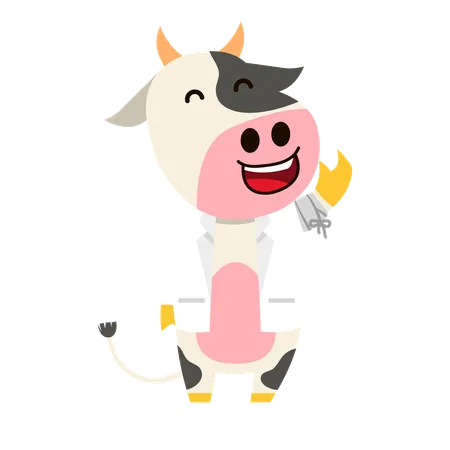 Cow As Farm Doctor  Illustration