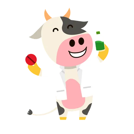 Cow As Farm Doctor  Illustration