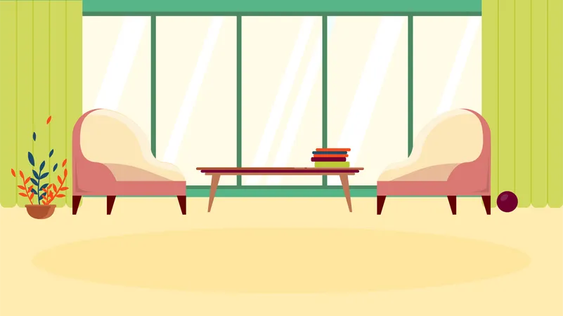 Cozy Comfort Waiting Room or Rest Zone  イラスト