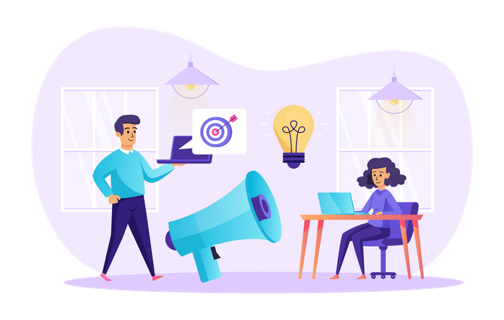 Creative Marketing Team  Illustration