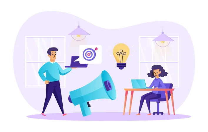 Creative Marketing Team  Illustration