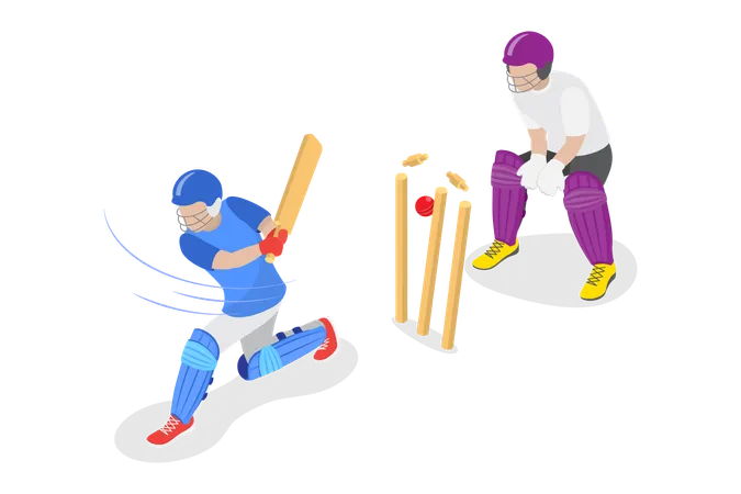 Cricketer playing Cricket Championship  Illustration