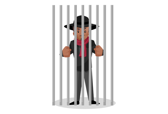 Criminal kept in jail  イラスト