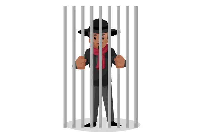 Criminal kept in jail  イラスト