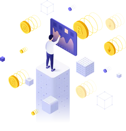 Cryptocurrency exchange platform or market  イラスト