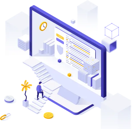 Cryptocurrency technology development  Illustration