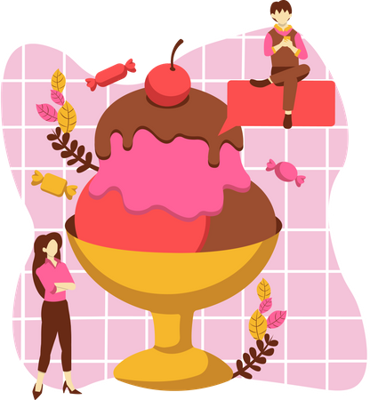 Tazón de helado  Ilustración