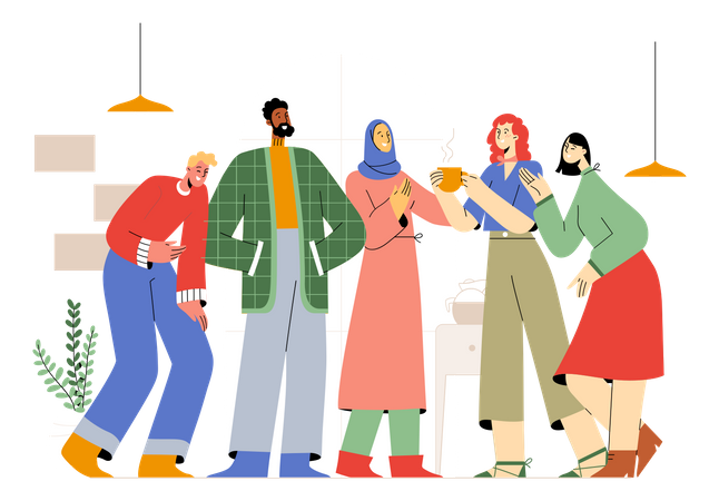 Cultural diverse team working together  Illustration