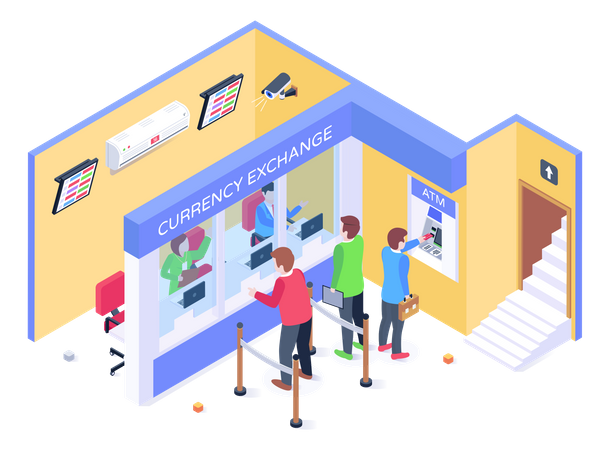 Currency Exchange Office  イラスト